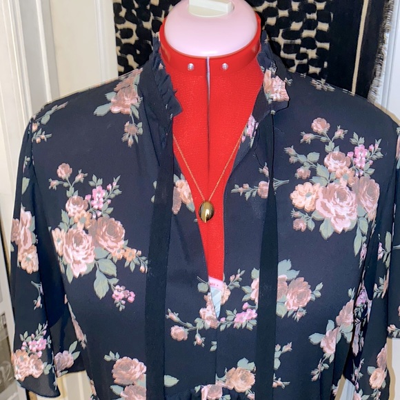 Zara Floral Print Dress with Tie Detail - Picture 7 of 8